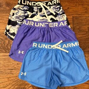 Under Armour Kids Camo, Purple, and Blue Shorts Set